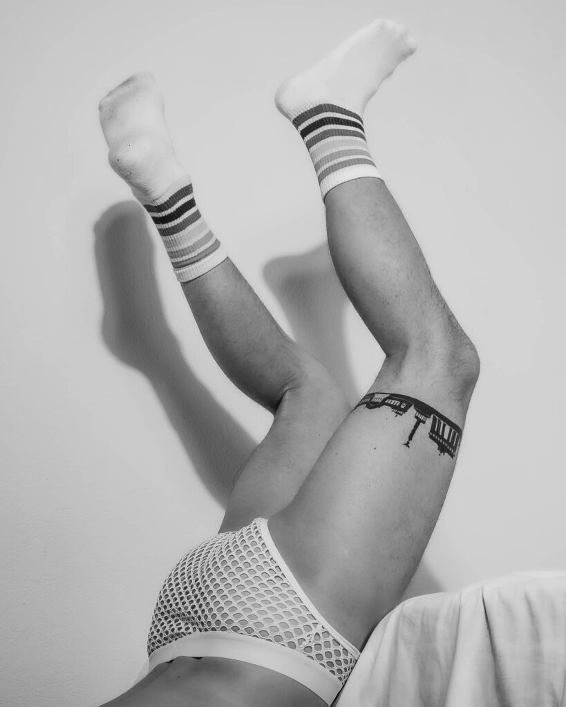 weiße Socken, Füße, Mann