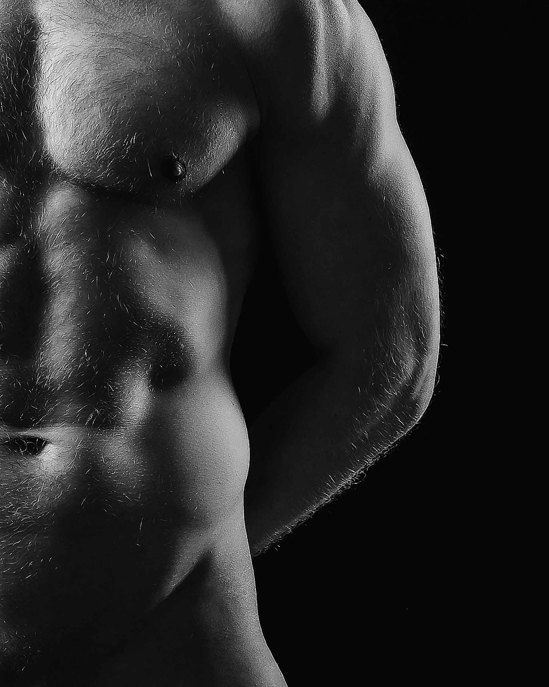 Bodypart, behaarte Männerbrust